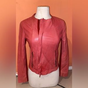 Jaye e leather pink jacket